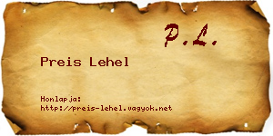 Preis Lehel névjegykártya